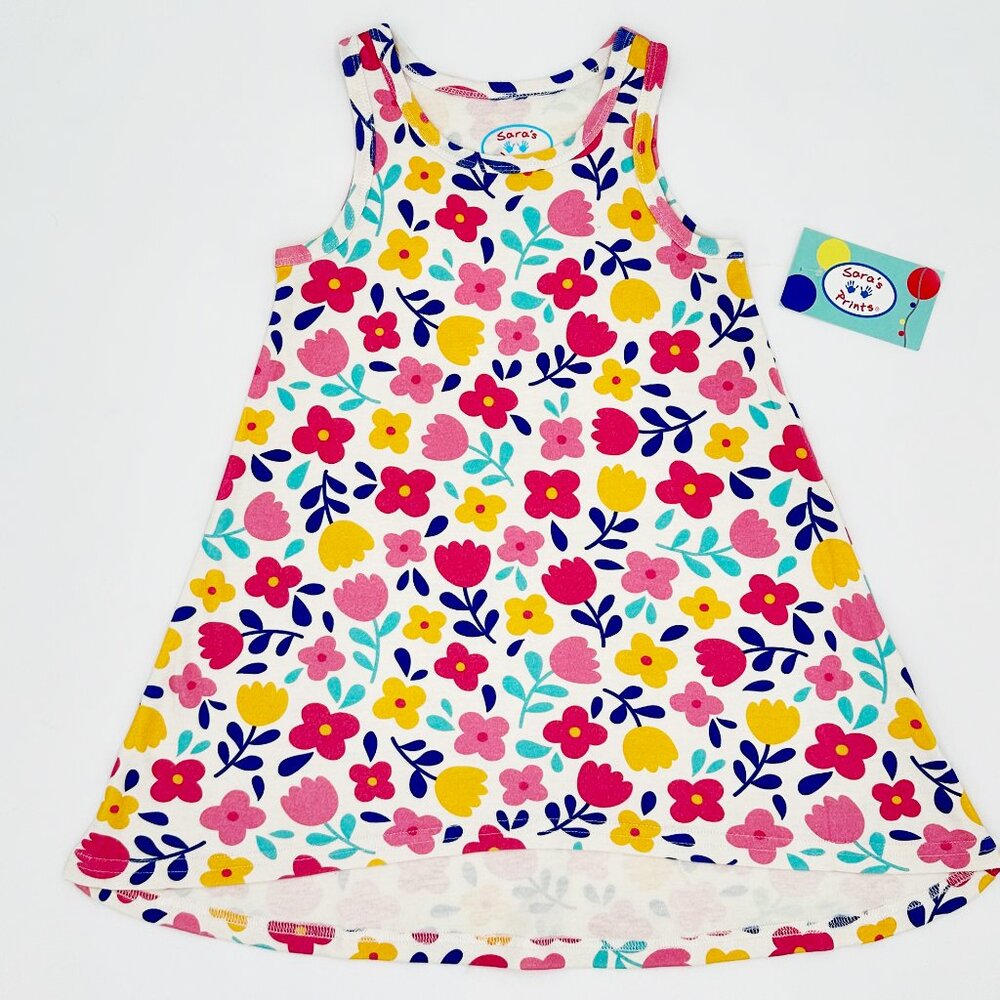NWT Sara’s Prints Girls Floral Hi/Lo Nightgown Toddler 2T (Tag 2)